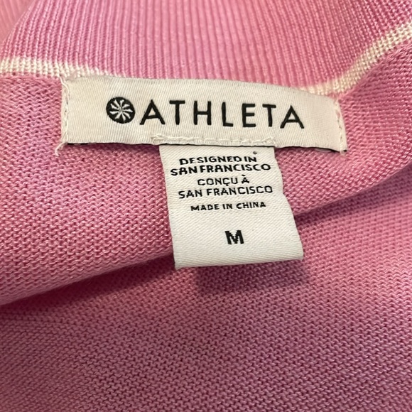 Athleta Pink White Lightweight Button Front Wool Blend Cardigan - Picture 6 of 7